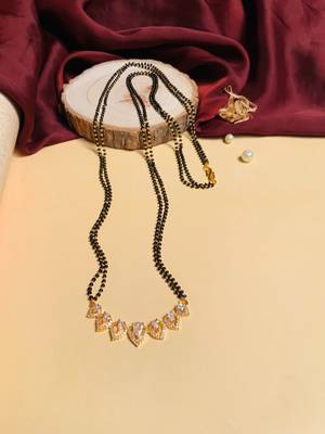Latest gold plated american diamond mangalsutra 1