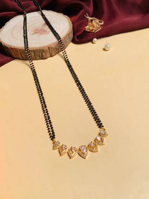 Latest gold plated american diamond mangalsutra 2