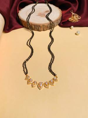 Latest gold plated american diamond mangalsutra 4