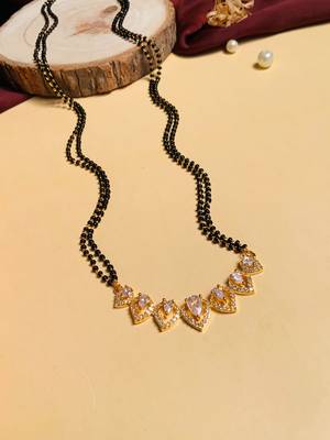 Latest gold plated american diamond mangalsutra 6