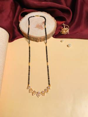 Latest gold plated american diamond mangalsutra 1