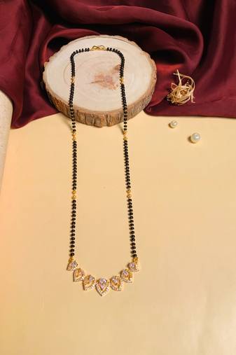 Latest gold plated american diamond mangalsutra