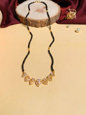 Latest gold plated american diamond mangalsutra 4