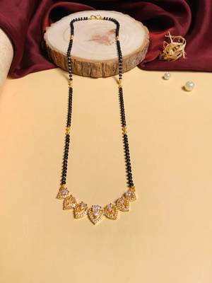 Latest gold plated american diamond mangalsutra 5