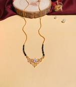 Latest gold plated american diamond mangalsutra
