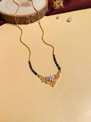 Latest gold plated american diamond mangalsutra 3