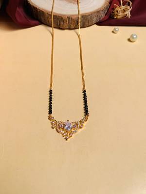 Latest gold plated american diamond mangalsutra 5