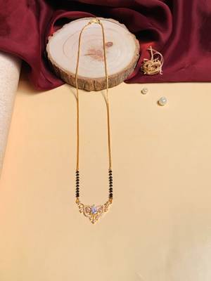 Latest gold plated american diamond mangalsutra 6