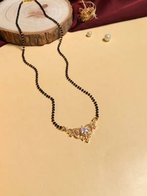 Latest gold plated american diamond mangalsutra 2