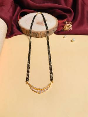 Latest gold plated american diamond mangalsutra 1