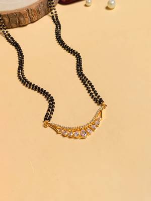 Latest gold plated american diamond mangalsutra 5