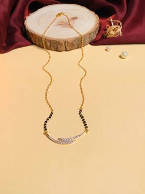 Latest gold plated american diamond mangalsutra 1