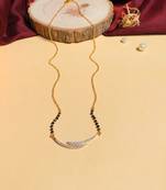 Latest gold plated american diamond mangalsutra