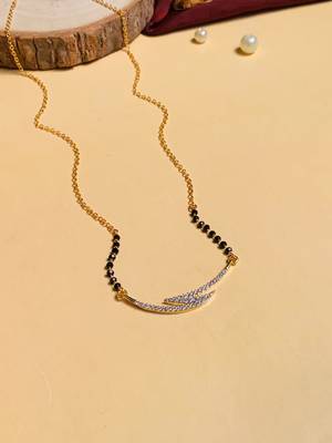 Latest gold plated american diamond mangalsutra 2