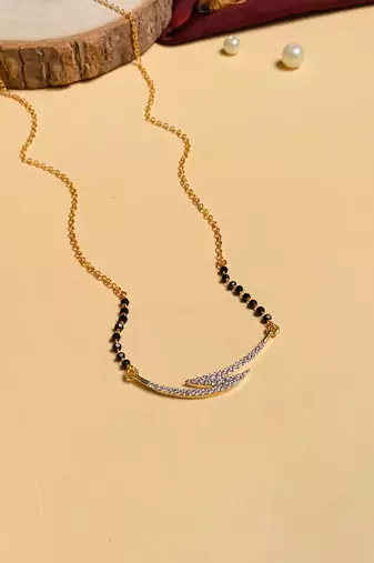 Latest gold plated american diamond mangalsutra
