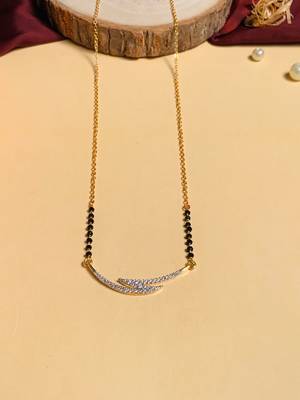 Latest gold plated american diamond mangalsutra 3