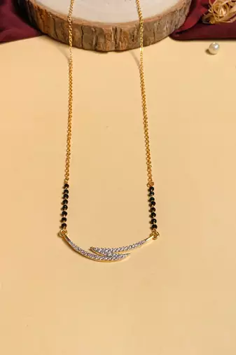 Latest gold plated american diamond mangalsutra