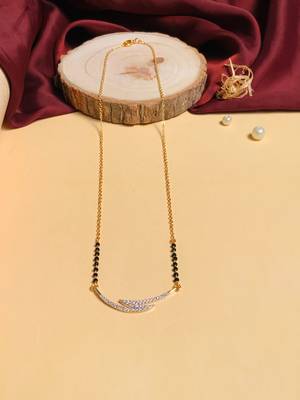 Latest gold plated american diamond mangalsutra 5