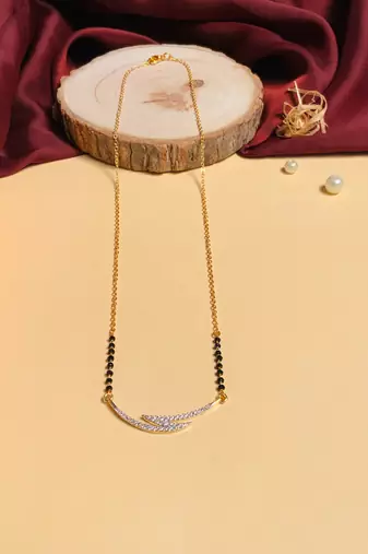 Latest gold plated american diamond mangalsutra