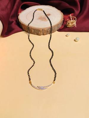 Latest gold plated american diamond mangalsutra 1