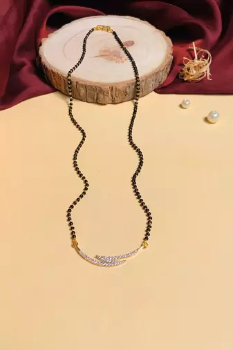 Latest gold plated american diamond mangalsutra