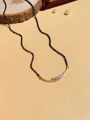Latest gold plated american diamond mangalsutra 2