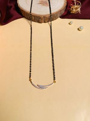 Latest gold plated american diamond mangalsutra 4