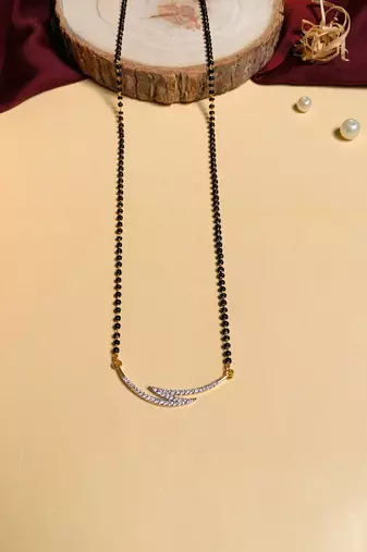 Latest gold plated american diamond mangalsutra
