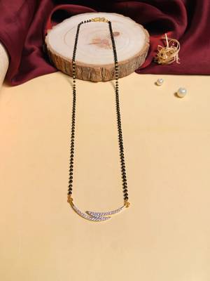 Latest gold plated american diamond mangalsutra 5