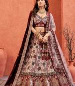 Light Pink Velvet Hand Work Lehenga Choli