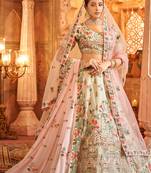 Off White Silk Hand Work Lehenga Choli