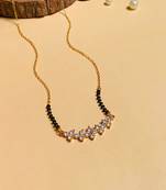 Latest gold plated american diamond mangalsutra