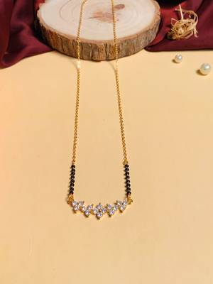Latest gold plated american diamond mangalsutra 5