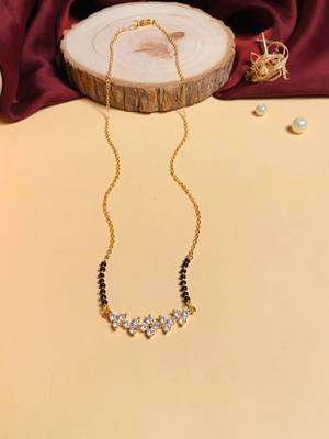 Latest gold plated american diamond mangalsutra 6