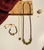 Latest gold plated american diamond mangalsutra combo