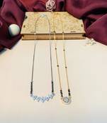 Latest gold plated american diamond mangalsutra combo