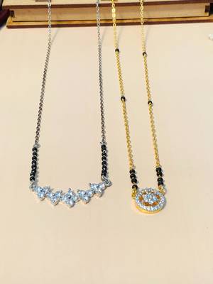 Latest gold plated american diamond mangalsutra combo 3
