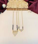 Latest gold plated american diamond mangalsutra combo