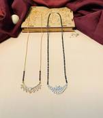 Latest gold plated american diamond mangalsutra combo