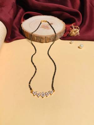 Latest gold plated american diamond mangalsutra 1