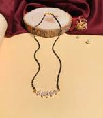 Latest gold plated american diamond mangalsutra