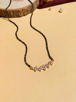 Latest gold plated american diamond mangalsutra 2
