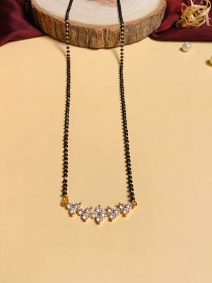 Latest gold plated american diamond mangalsutra 3