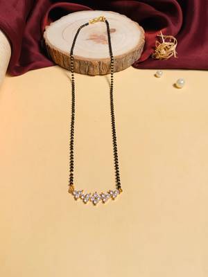 Latest gold plated american diamond mangalsutra 4