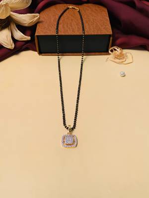 Latest gold plated american diamond mangalsutra 1