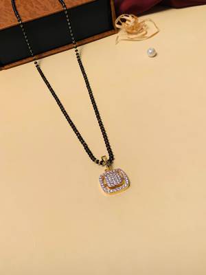 Latest gold plated american diamond mangalsutra 2