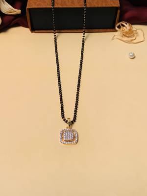 Latest gold plated american diamond mangalsutra 3