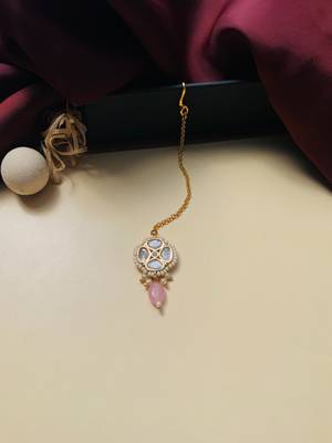Charming high quality gold plated polki maangtikka 1