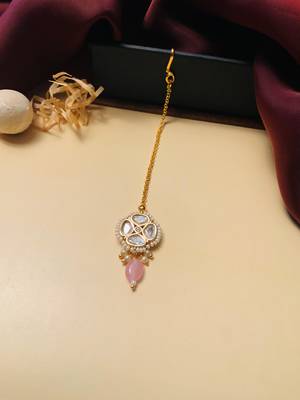 Charming high quality gold plated polki maangtikka 2