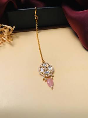 Charming high quality gold plated polki maangtikka 3